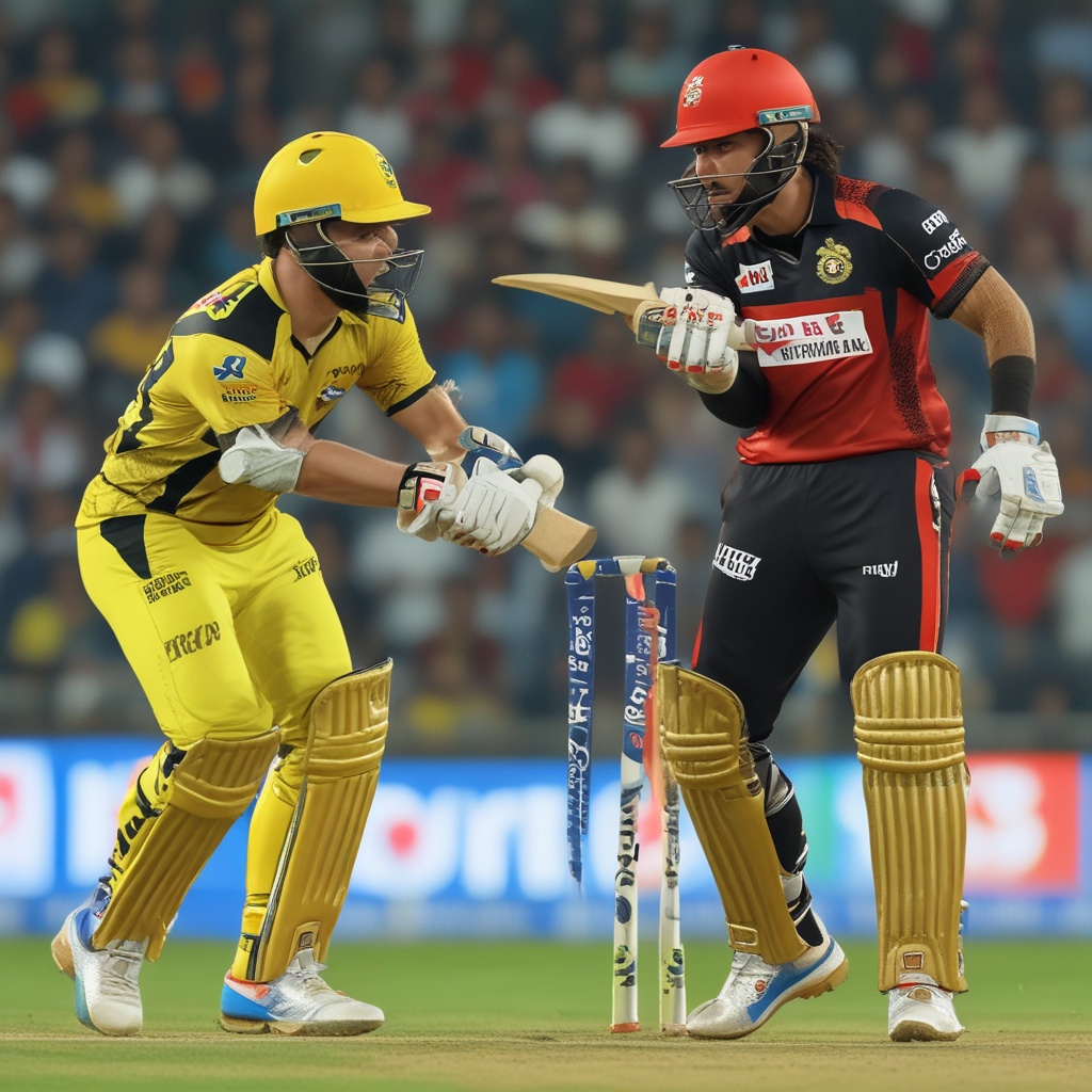 Intense RCB vs CSK match gameplay